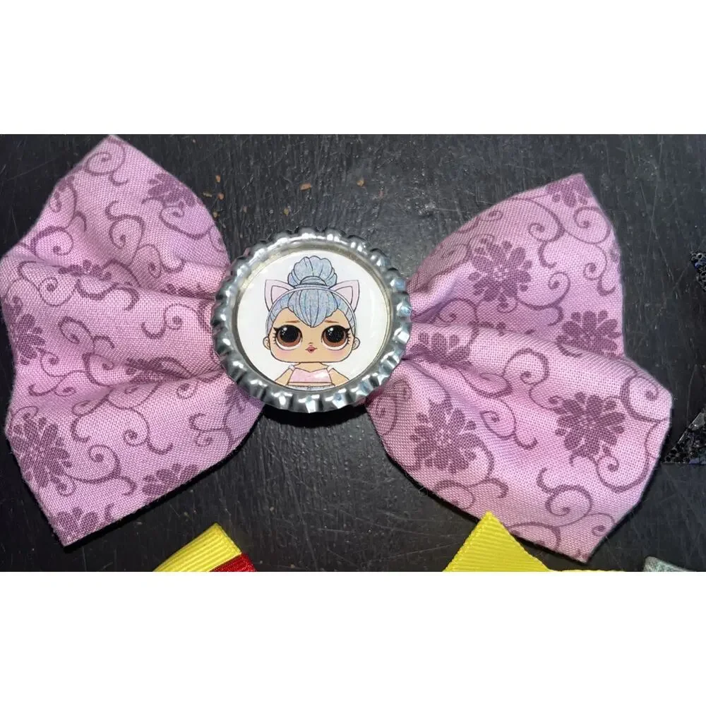 Handmade Disney Princesses Assorted Hair Bows Moana Star Wars Snow White Lot 12
